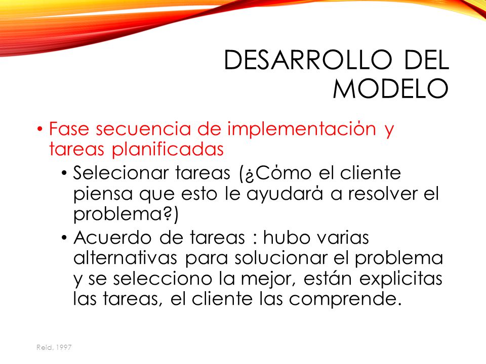 Desarrollo del Modelo Fase secuencia de implementaciόn y tareas planificadas.