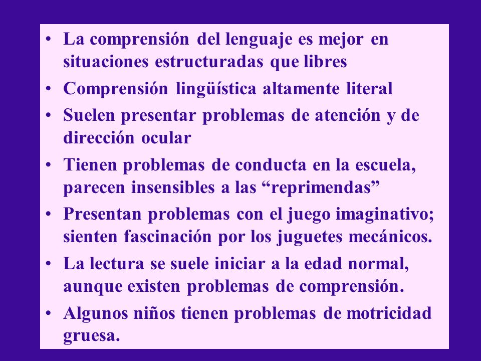 La comprensión del lenguaje es mejor en situaciones estructuradas que libres