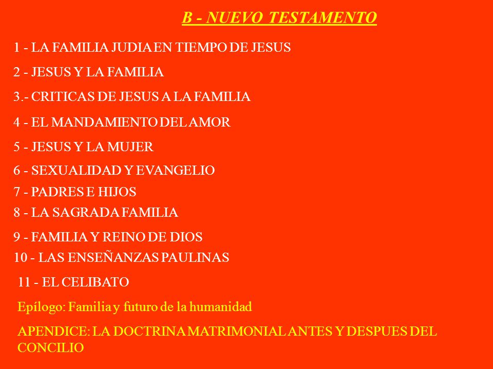B - NUEVO TESTAMENTO 1 - LA FAMILIA JUDIA EN TIEMPO DE JESUS