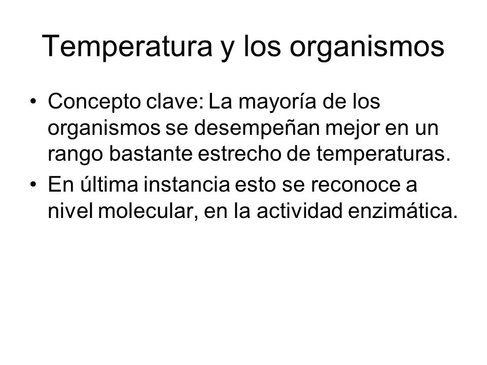 Temperatura y los organismos