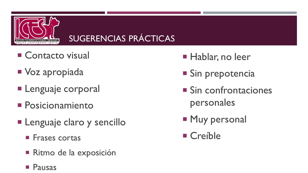Sugerencias prácticas