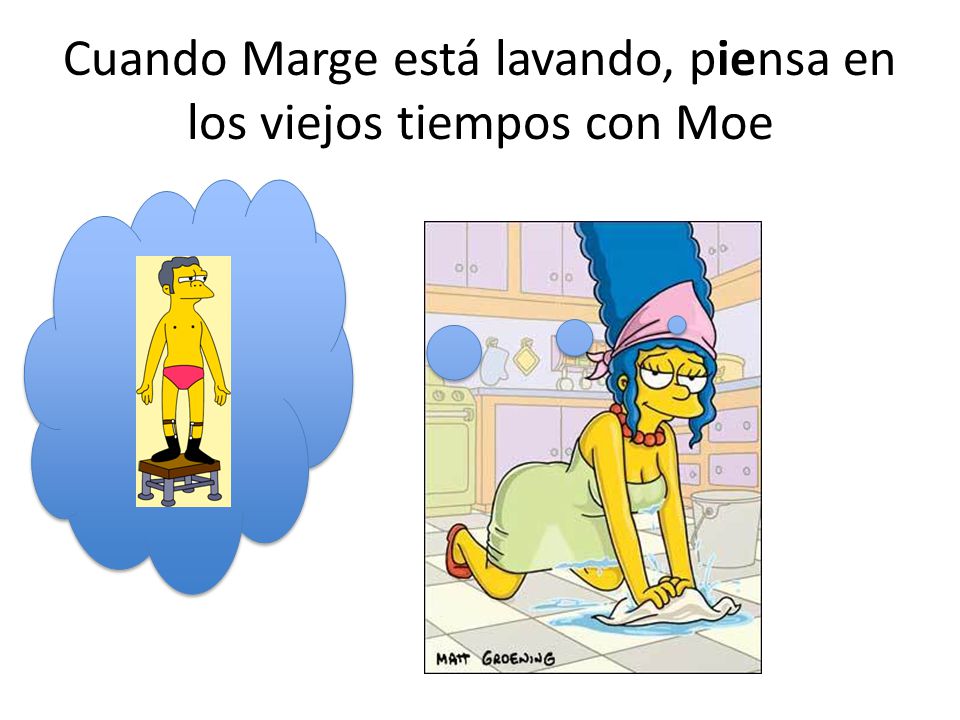 Cuando Marge está lavando, piensa en los viejos tiempos con Moe