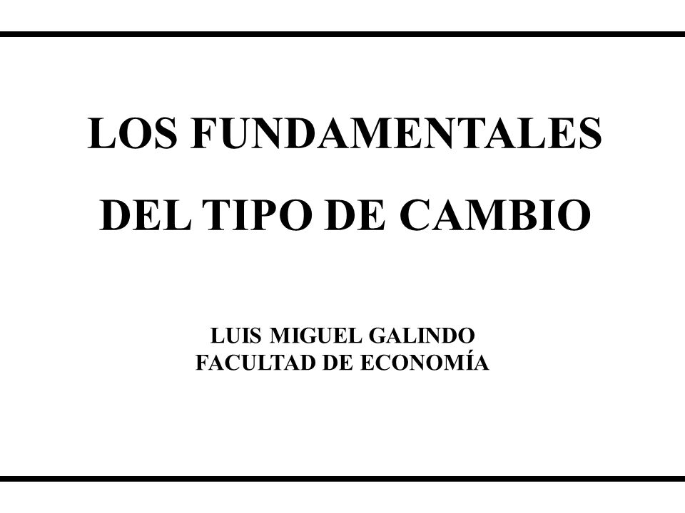 LOS FUNDAMENTALES DEL TIPO DE CAMBIO