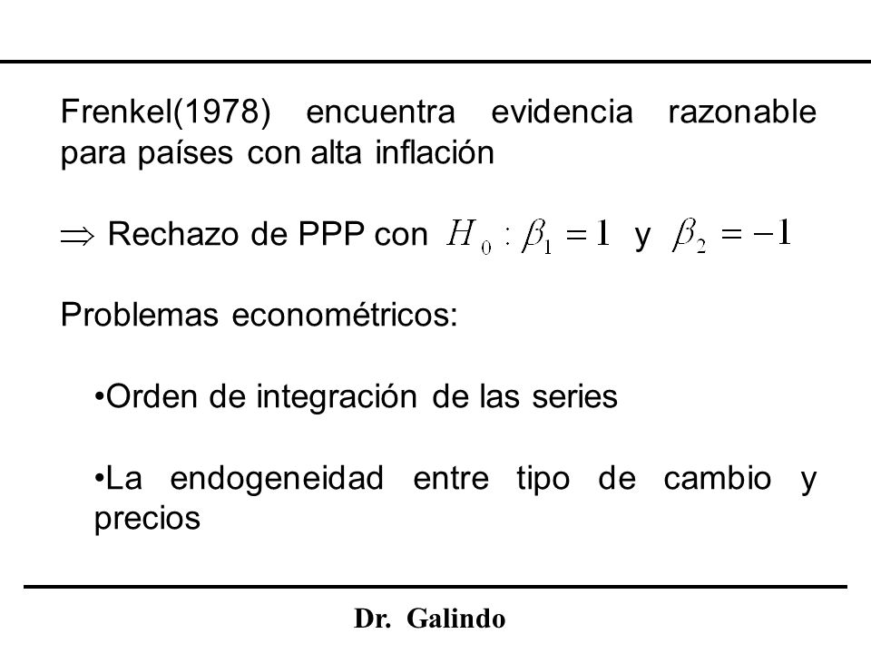 Problemas econométricos: Orden de integración de las series