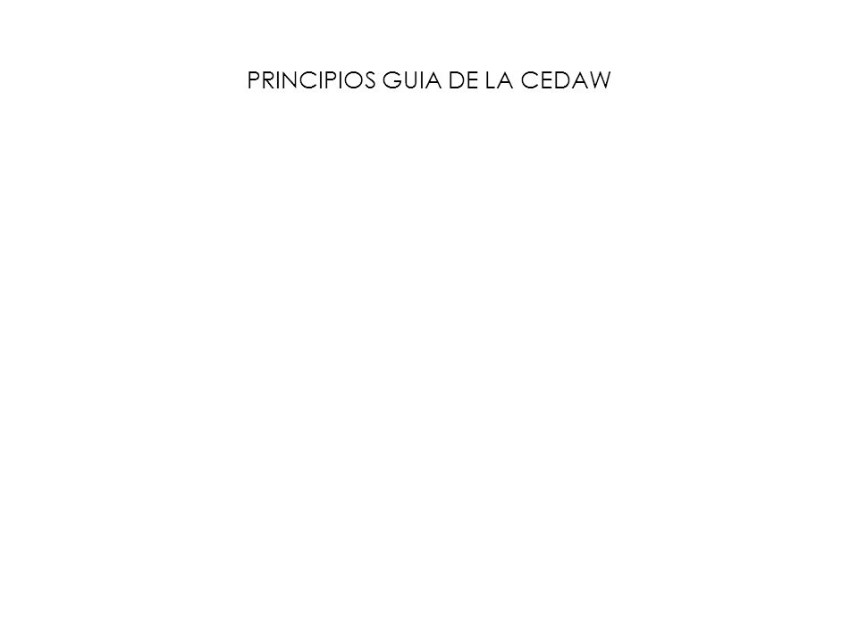 PRINCIPIOS GUIA DE LA CEDAW