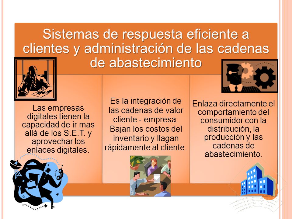 Sistemas de respuesta eficiente a clientes y administración de las cadenas de abastecimiento