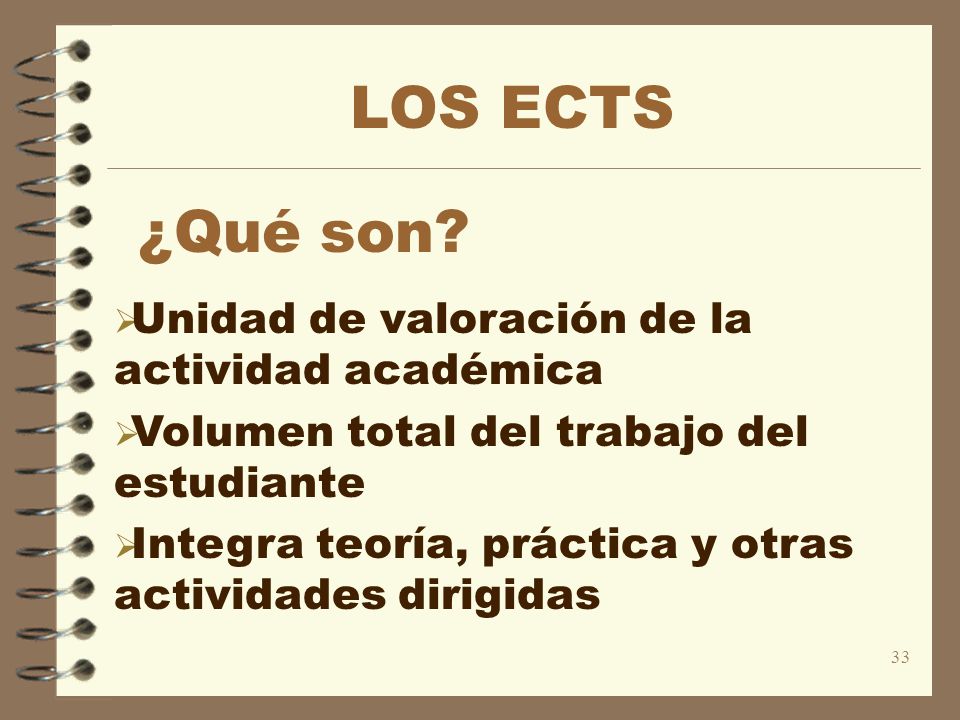 LOS ECTS ¿Qué son Unidad de valoración de la actividad académica