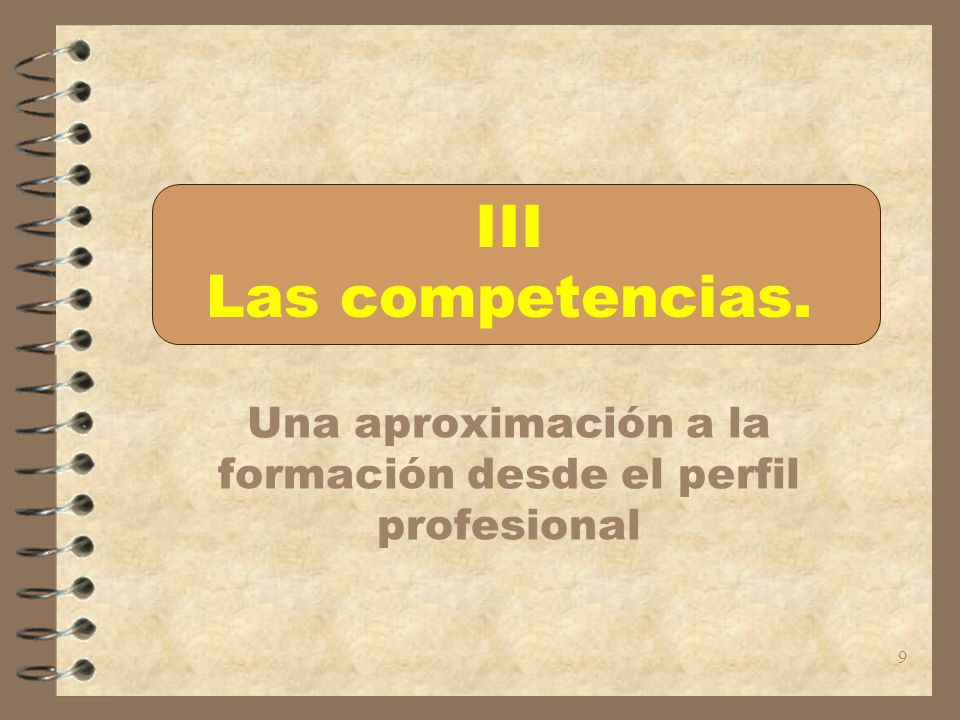 Una aproximación a la formación desde el perfil profesional