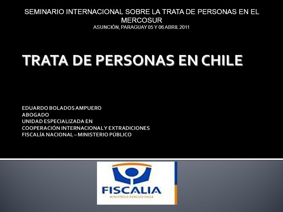 SEMINARIO INTERNACIONAL SOBRE LA TRATA DE PERSONAS EN EL MERCOSUR