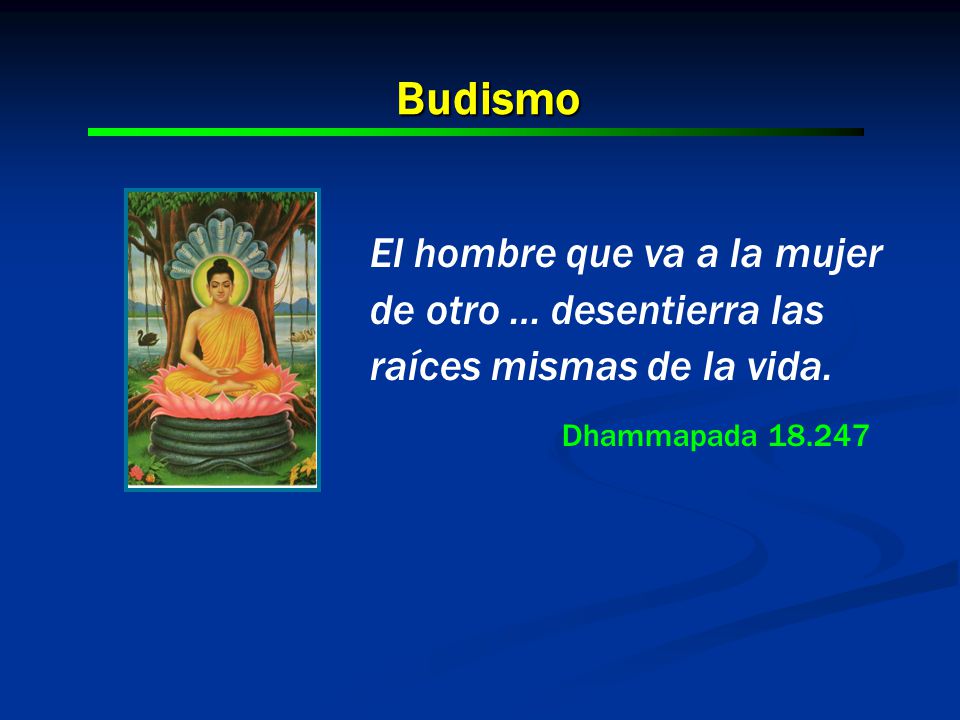 Budismo El hombre que va a la mujer de otro … desentierra las raíces mismas de la vida.