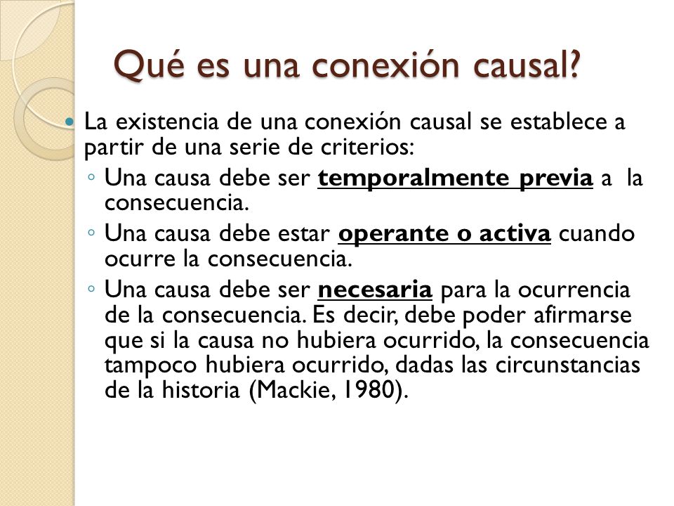 Qué es una conexión causal