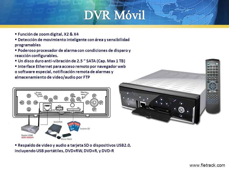 DVR Móvil Función de zoom digital, X2 & X4