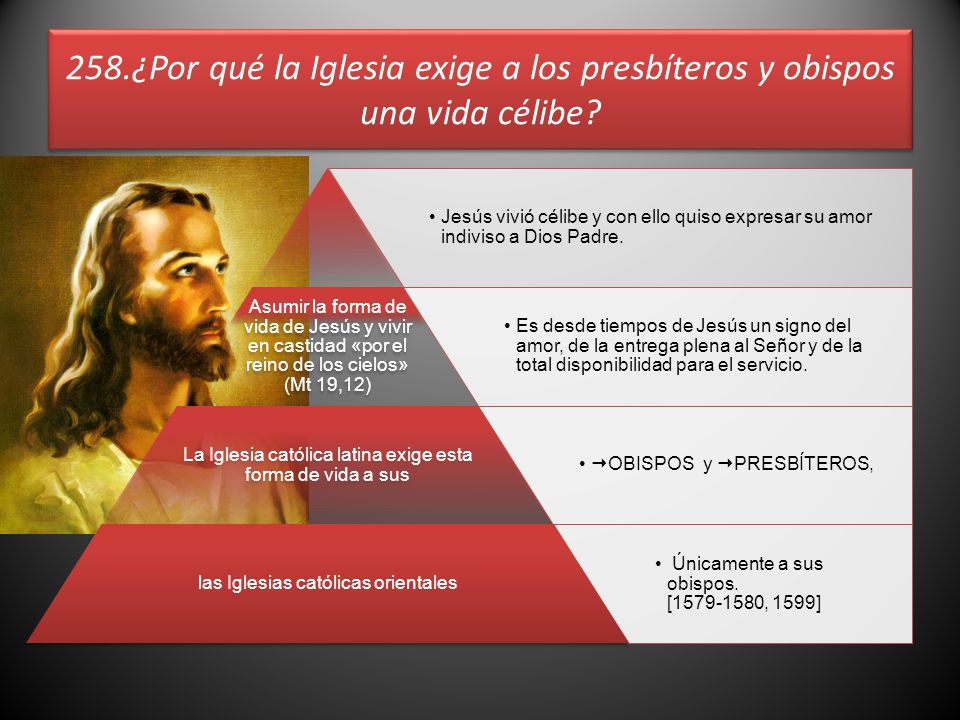 258.¿Por qué la Iglesia exige a los presbíteros y obispos una vida célibe