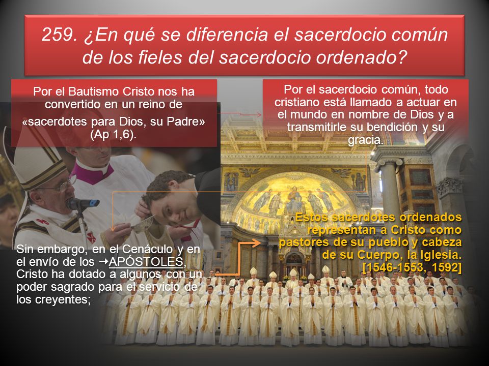 259. ¿En qué se diferencia el sacerdocio común de los fieles del sacerdocio ordenado