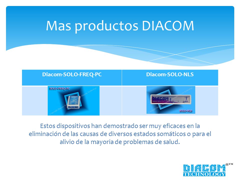 Mas productos DIACOM Diacom-SOLO-FREQ-PC. Diacom-SOLO-NLS.