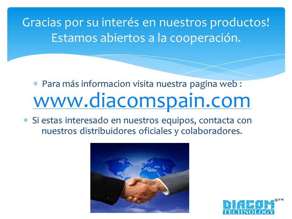 Gracias por su interés en nuestros productos