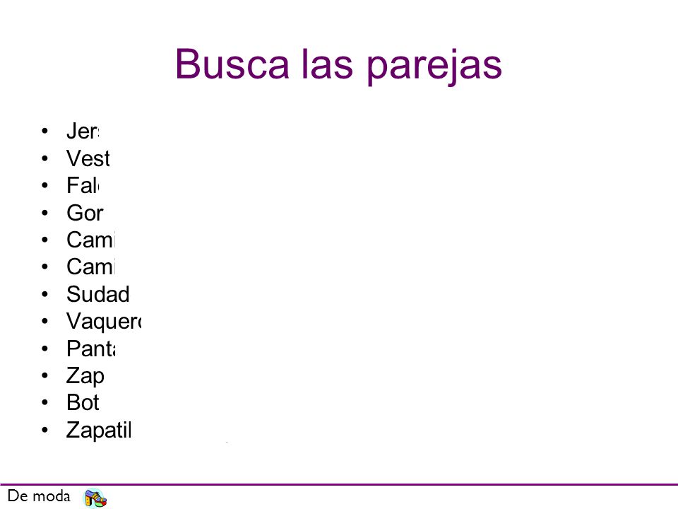 Busca las parejas Jersey Vestido Falda Gorra Camisa Camiseta Sudadera
