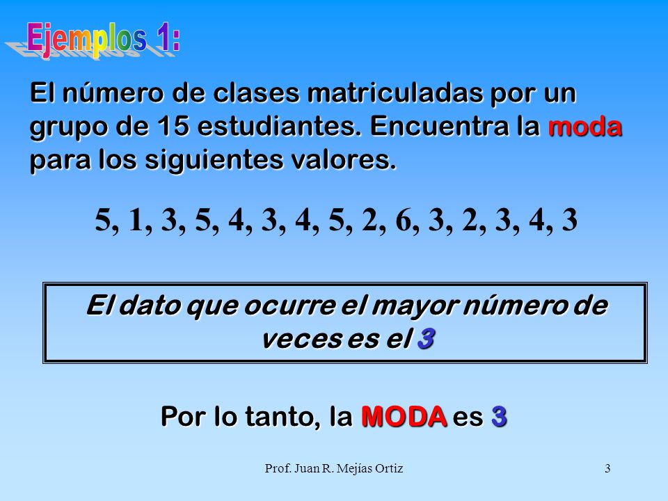 El dato que ocurre el mayor número de veces es el 3