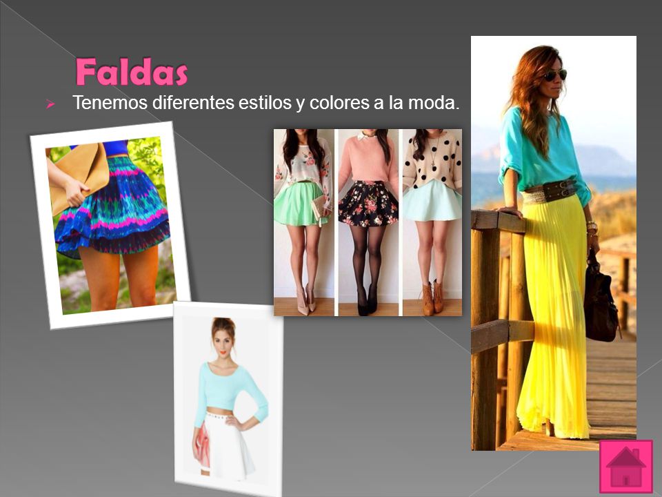 Faldas Tenemos diferentes estilos y colores a la moda.