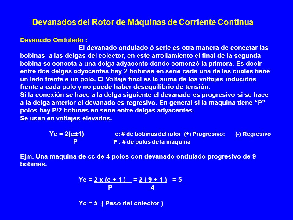 Devanados del Rotor de Máquinas de Corriente Continua