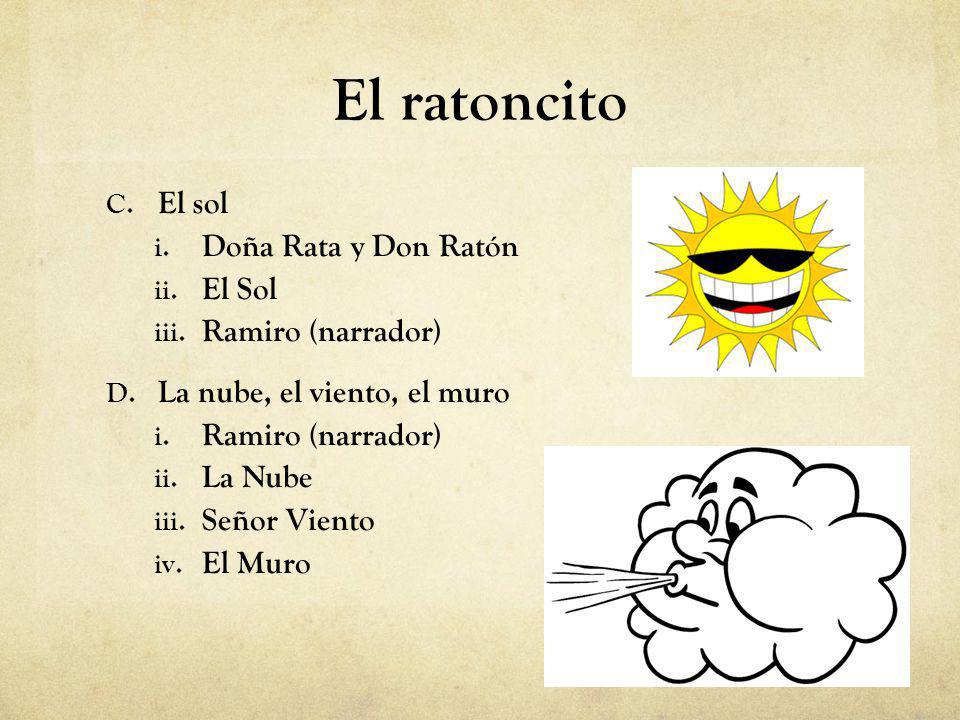 El ratoncito El sol Doña Rata y Don Ratón El Sol Ramiro (narrador)