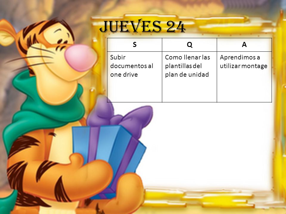 Jueves 24 S Q A Subir documentos al one drive