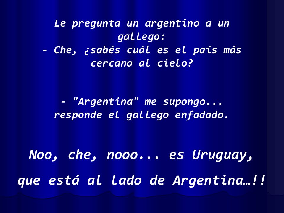 Noo, che, nooo... es Uruguay, que está al lado de Argentina…!!