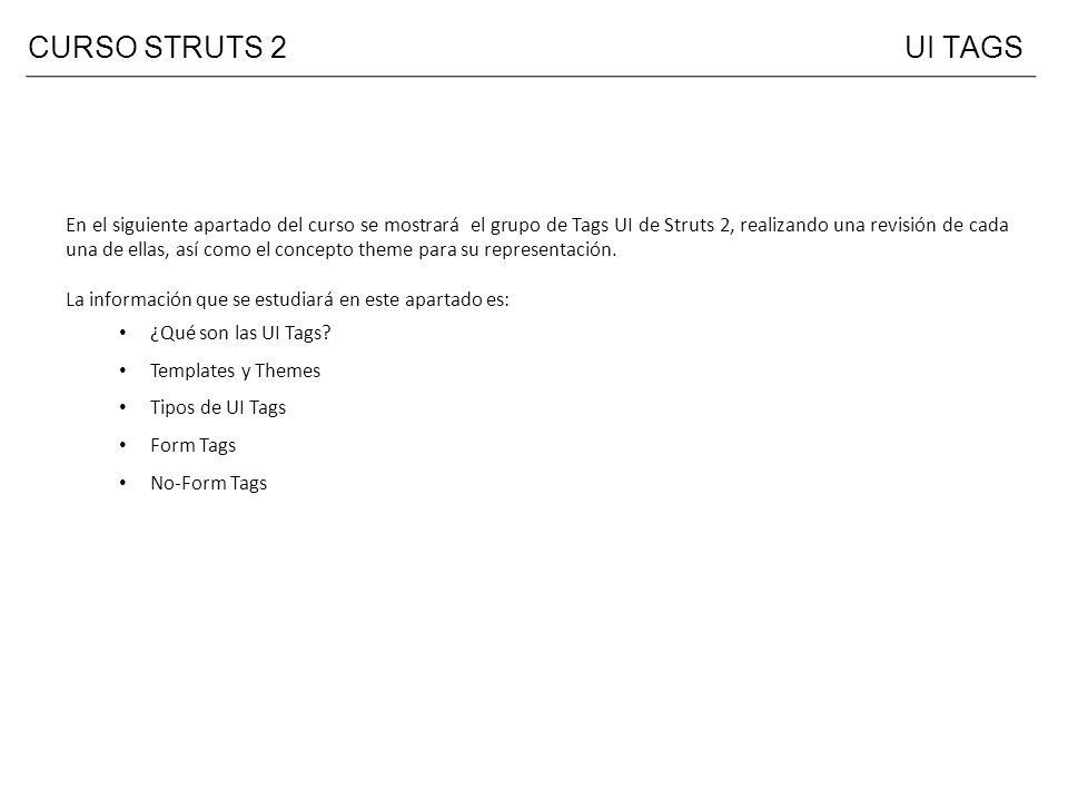CURSO STRUTS 2 UI TAGS.