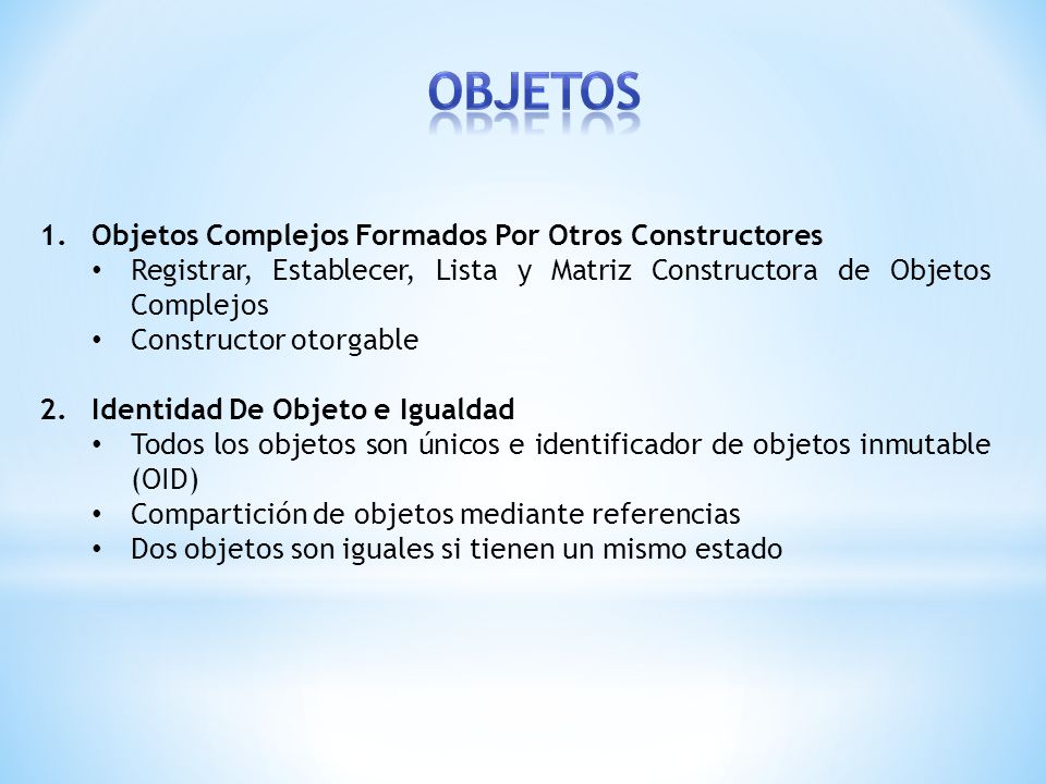 Objetos Objetos Complejos Formados Por Otros Constructores
