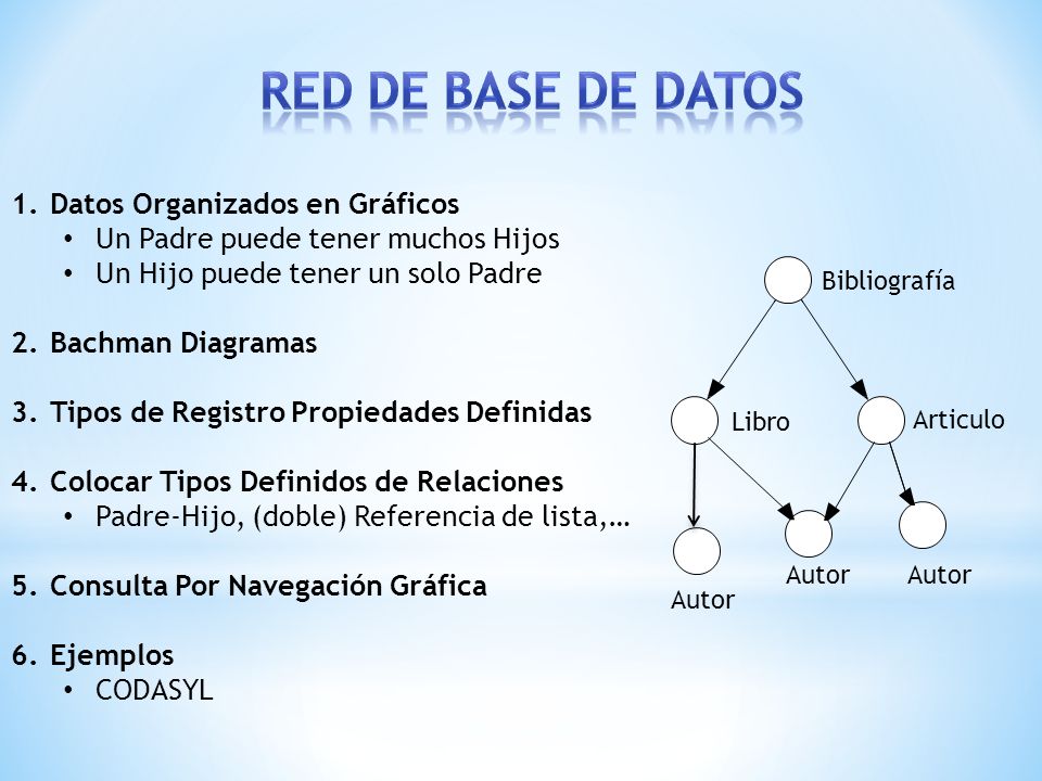 RED de Base de Datos Datos Organizados en Gráficos