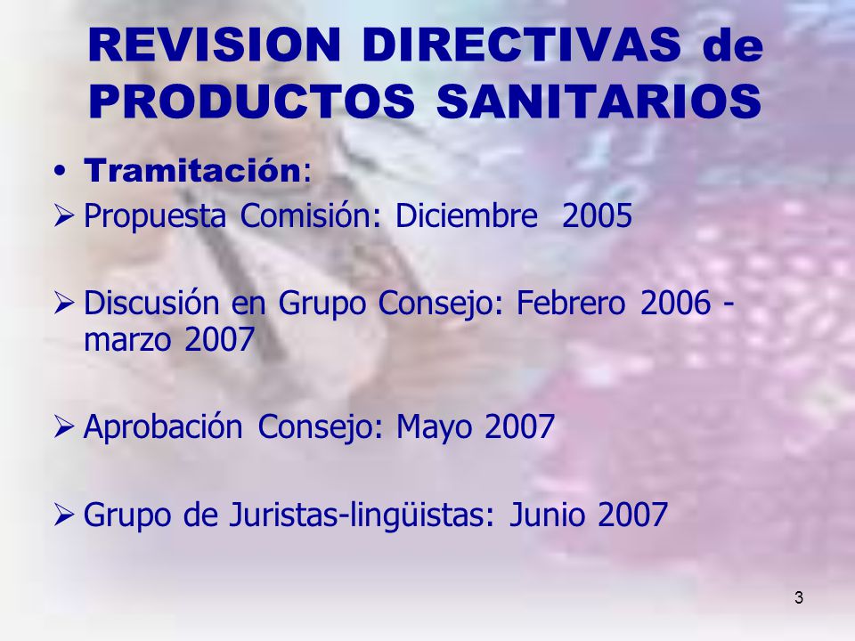 REVISION DIRECTIVAS de PRODUCTOS SANITARIOS