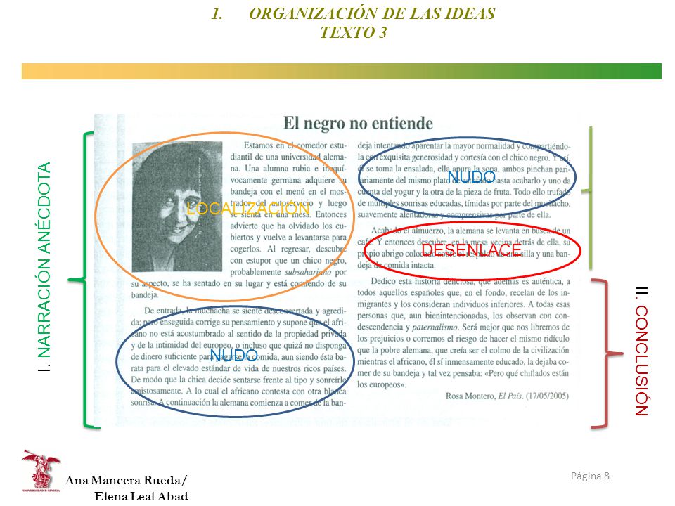 ORGANIZACIÓN DE LAS IDEAS