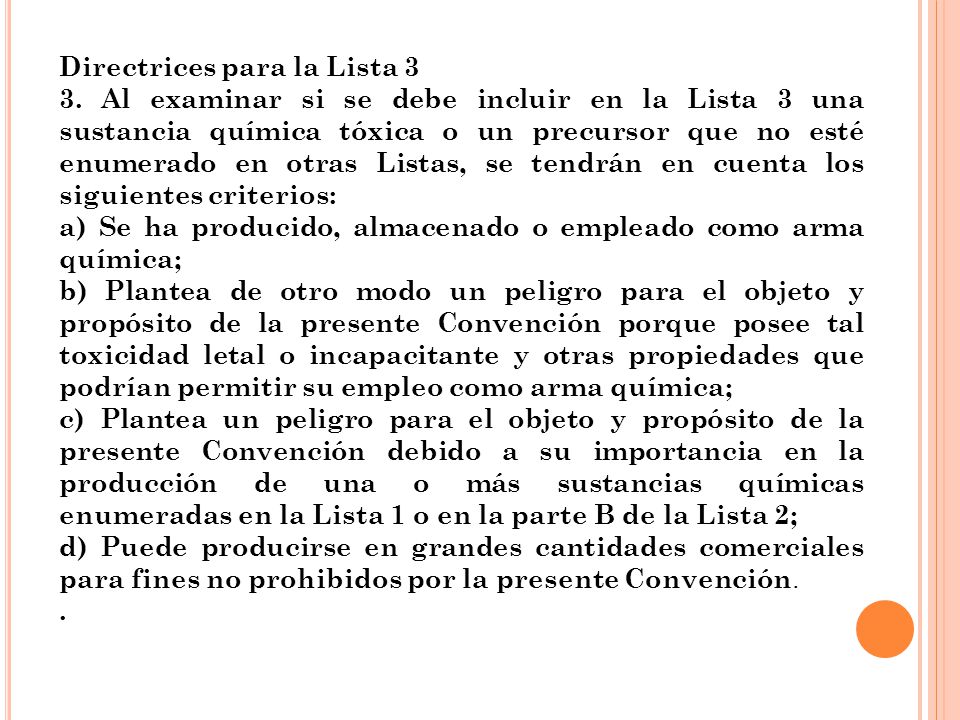 Directrices para la Lista 3