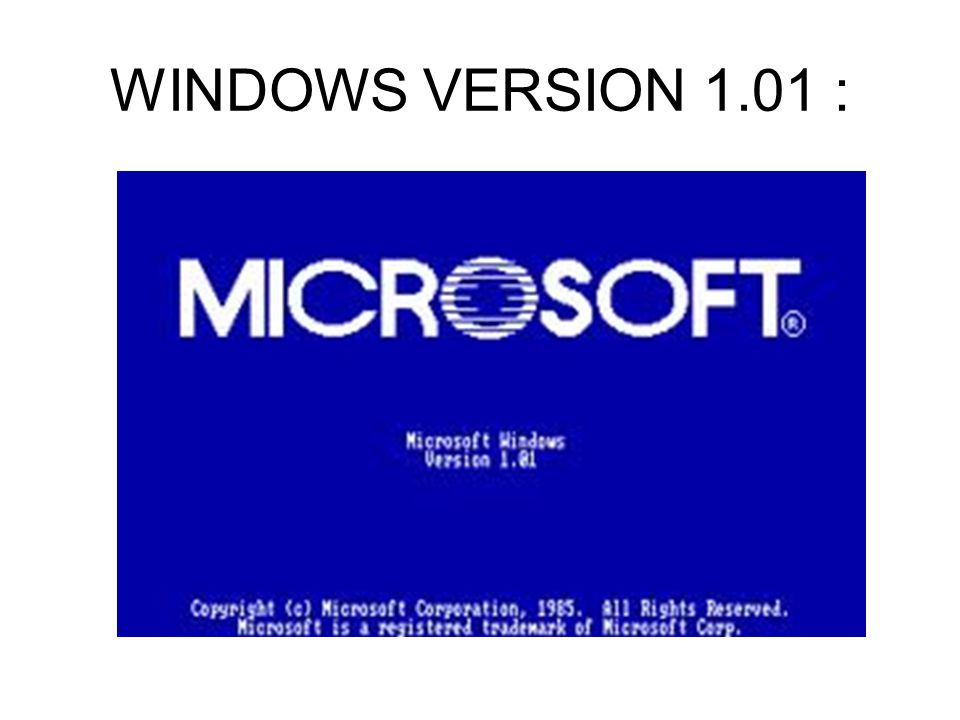 WINDOWS VERSION 1.01 : ESTA FUE LA PRIMERA VERSION DE WINDOWS QUE MICROSOTF LANZO AL MERCADO.