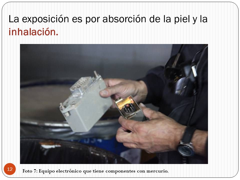 La exposición es por absorción de la piel y la inhalación.