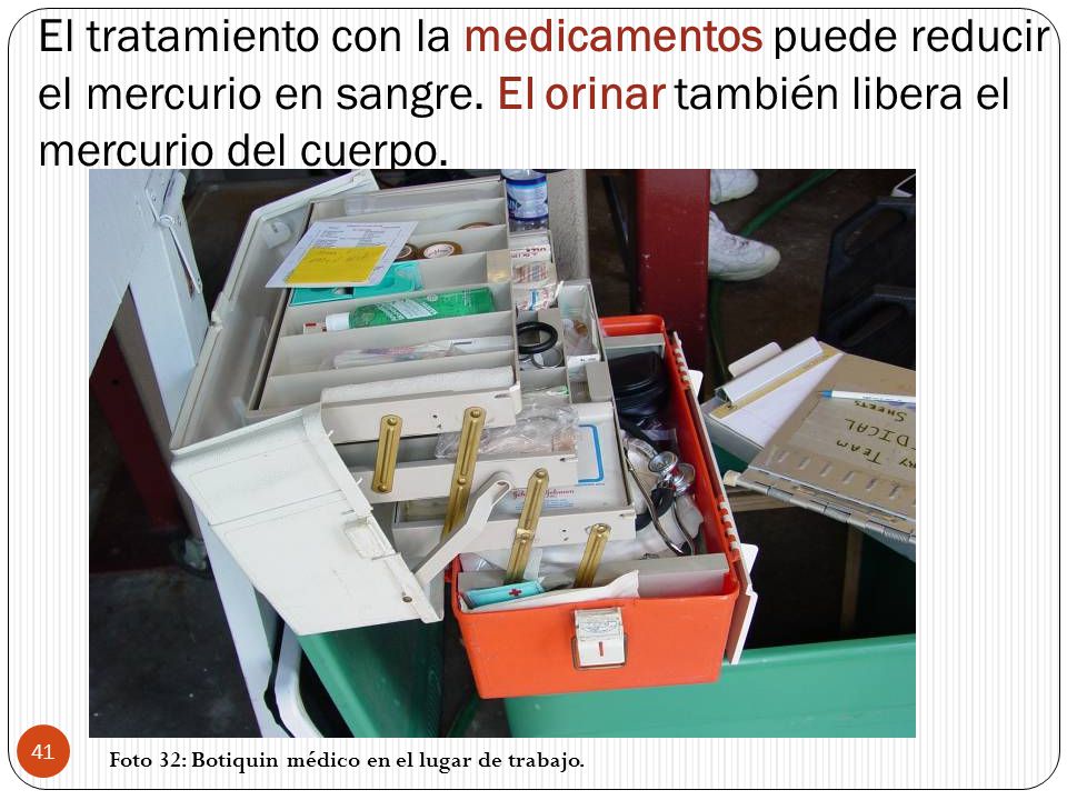 El tratamiento con la medicamentos puede reducir el mercurio en sangre