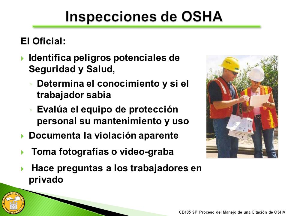 Identifica peligros potenciales de Seguridad y Salud,