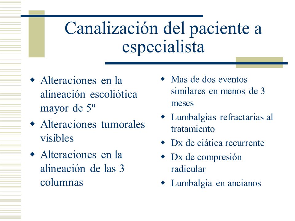 Canalización del paciente a especialista