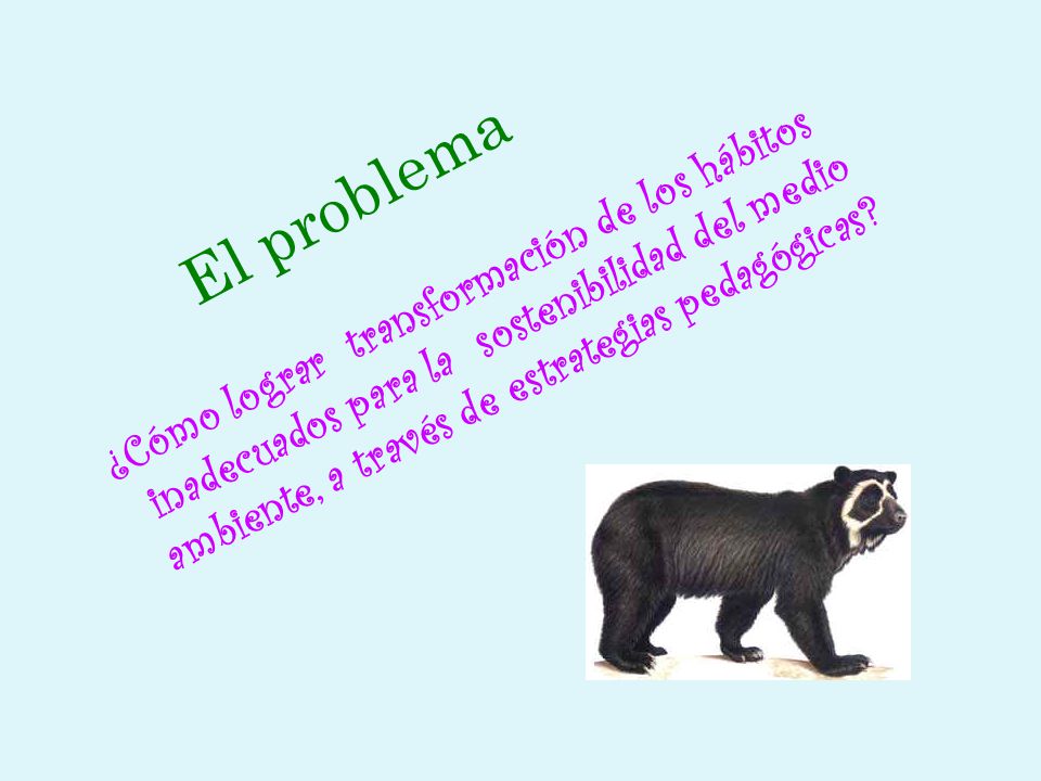 El problema ¿Cómo lograr transformación de los hábitos inadecuados para la sostenibilidad del medio ambiente, a través de estrategias pedagógicas