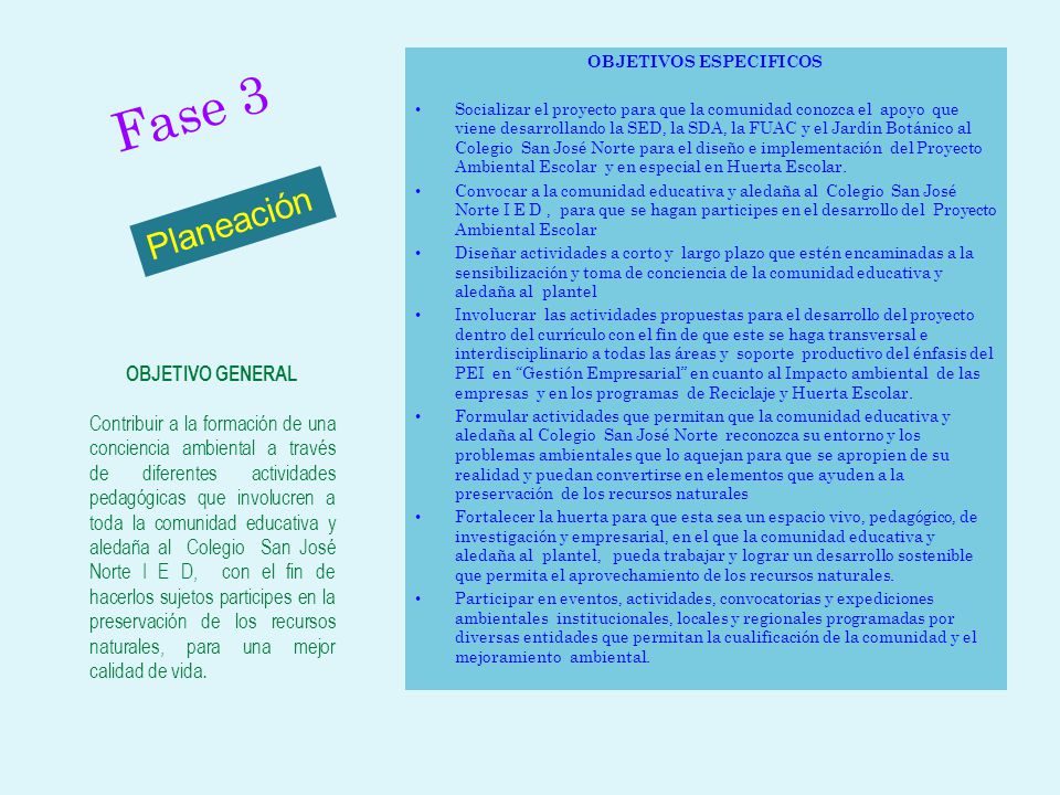 OBJETIVOS ESPECIFICOS