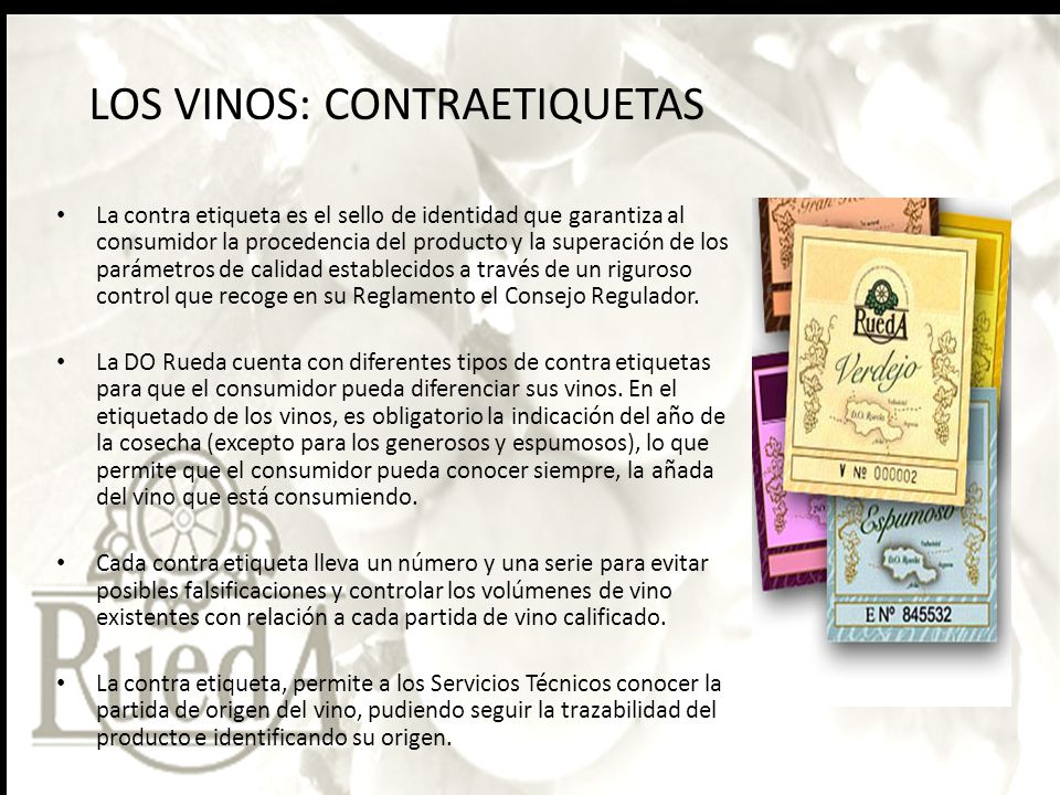 LOS VINOS: CONTRAETIQUETAS