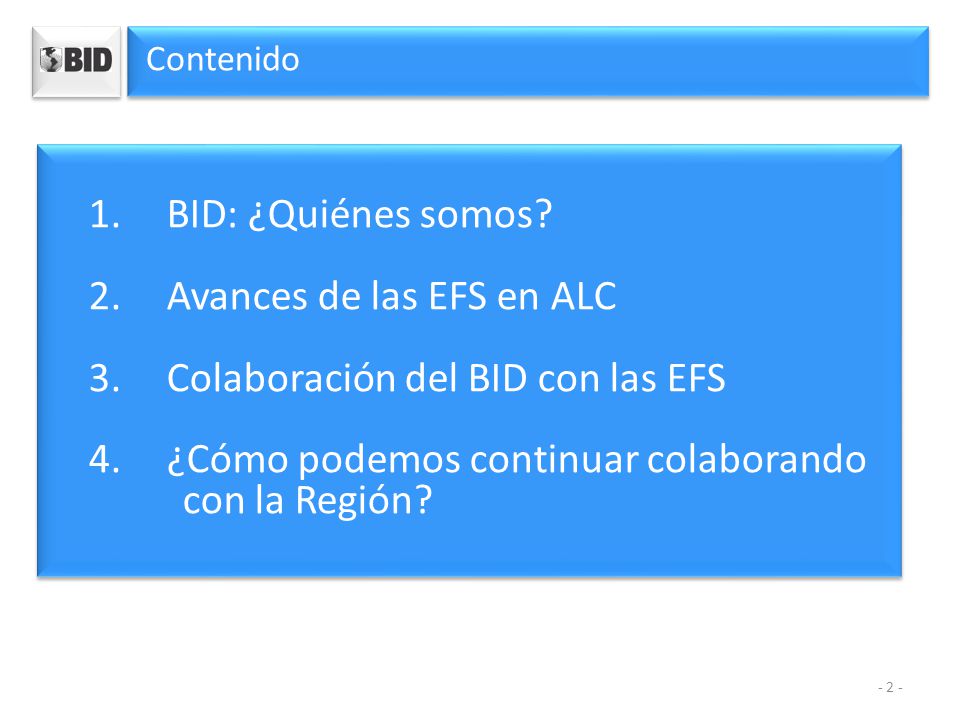 Avances de las EFS en ALC Colaboración del BID con las EFS