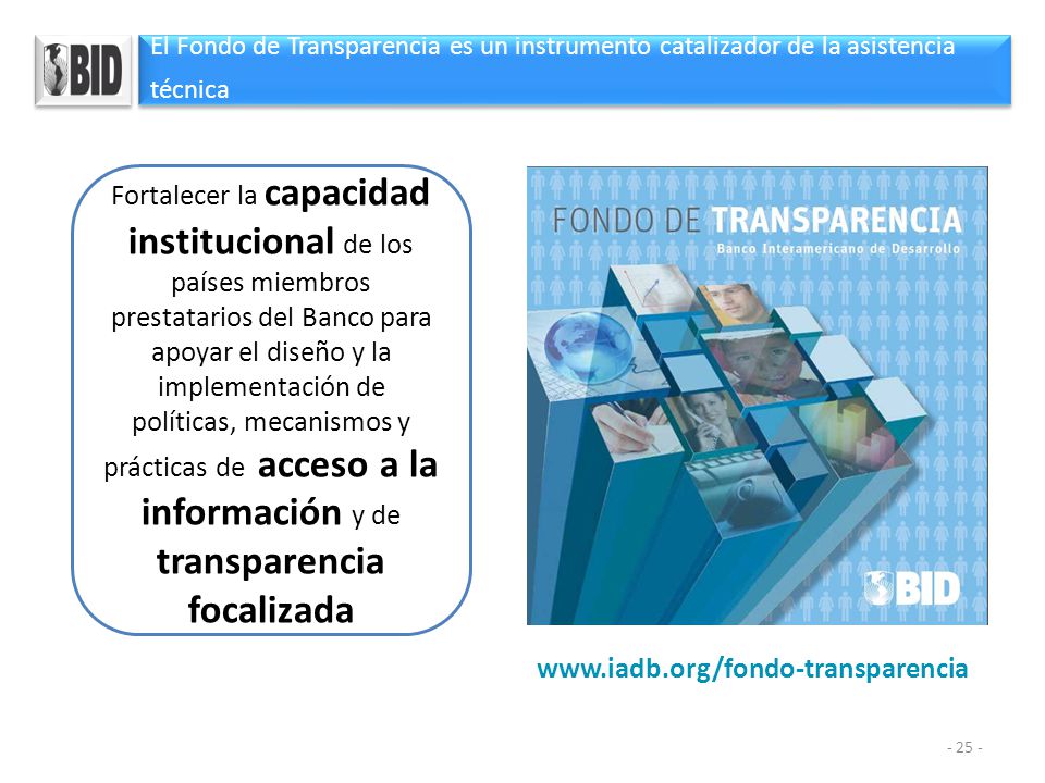 El Fondo de Transparencia es un instrumento catalizador de la asistencia