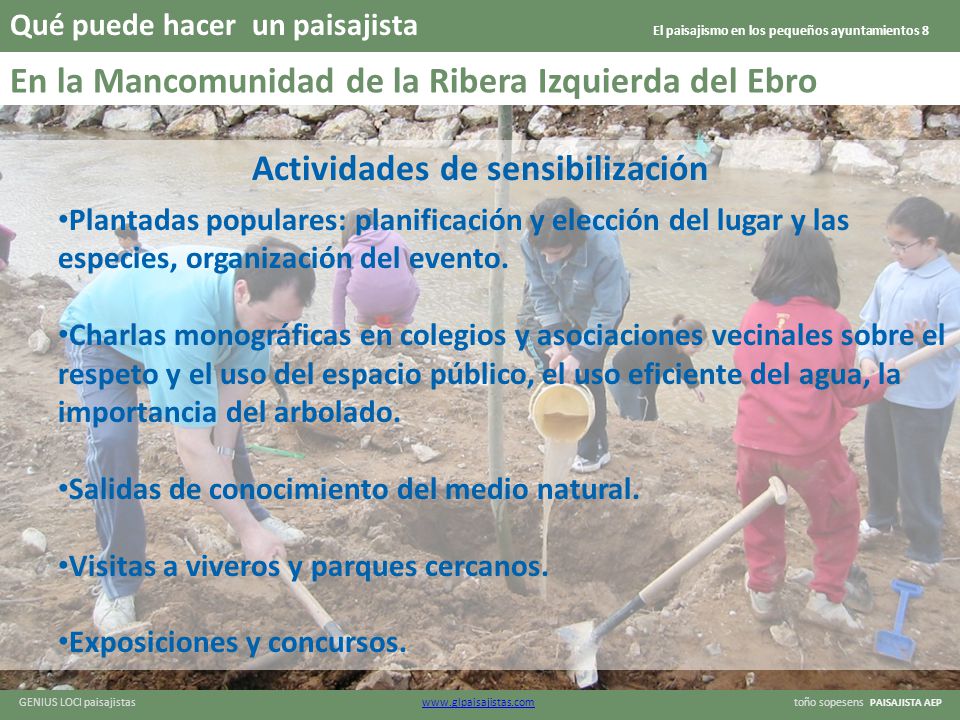 Actividades de sensibilización