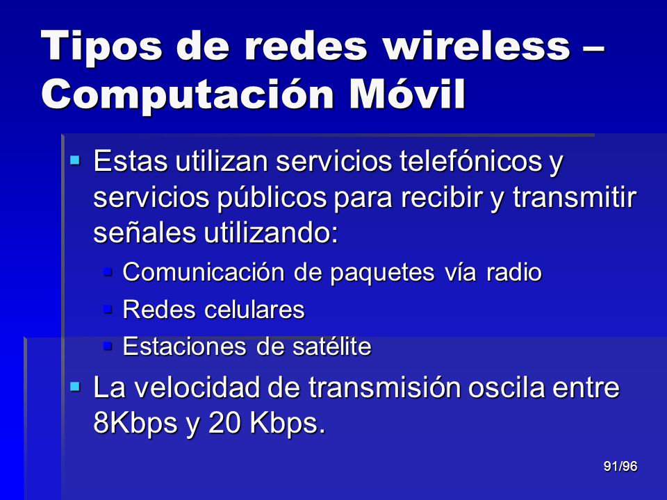 Tipos de redes wireless – Computación Móvil