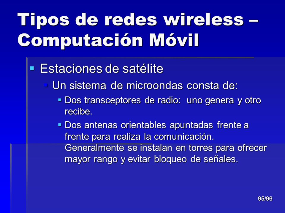 Tipos de redes wireless – Computación Móvil