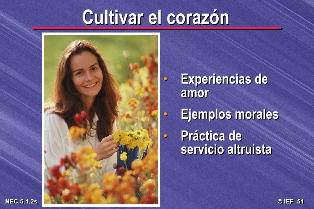 Cultivar el corazón Experiencias de amor Ejemplos morales