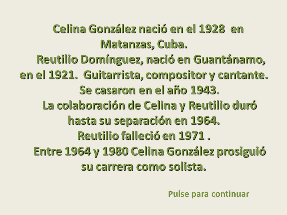 Entre 1964 y 1980 Celina González prosiguió su carrera como solista.