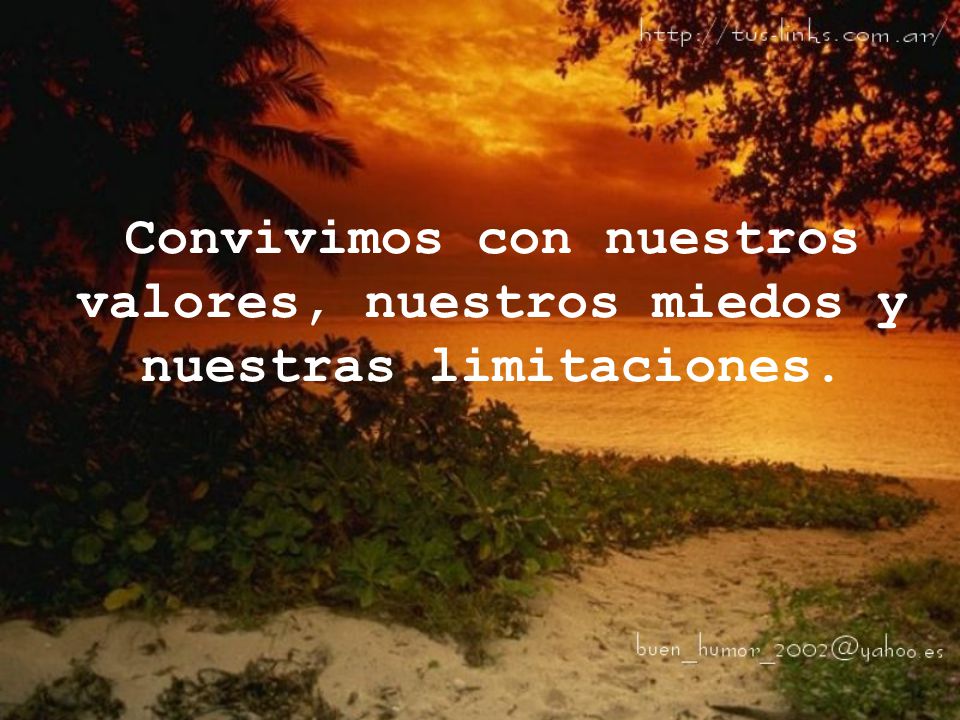 Convivimos con nuestros valores, nuestros miedos y nuestras limitaciones.