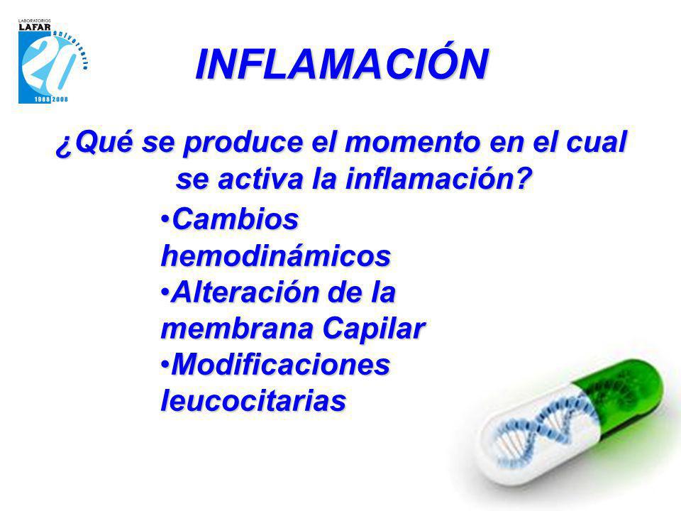 ¿Qué se produce el momento en el cual se activa la inflamación